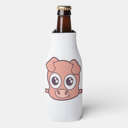 Schattige varken clipart flesjeskoeler (Fles Voorkant)
