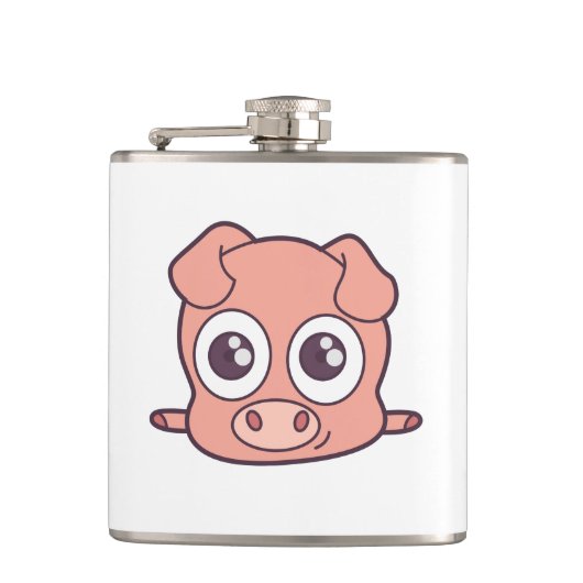 Schattige varken clipart heupfles (Voorkant)