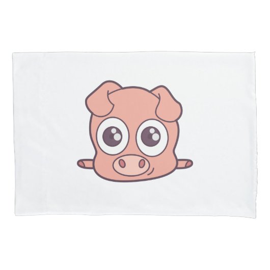 Schattige varken clipart kussensloop (Voorkant)
