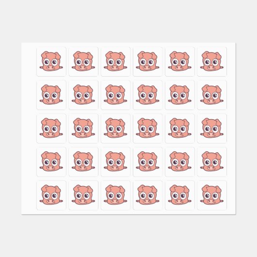 Schattige varken clipart labels (Vel)