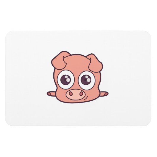 Schattige varken clipart magneet (Horizontaal)