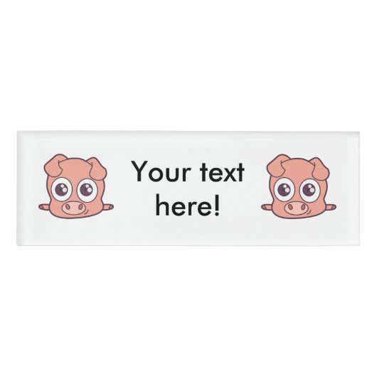 Schattige varken clipart naambadge (Voorkant)