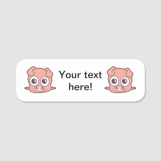 Schattige varken clipart naamplaatje (Voorkant)