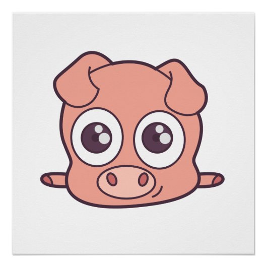 Schattige varken clipart perfect poster (Voorkant)