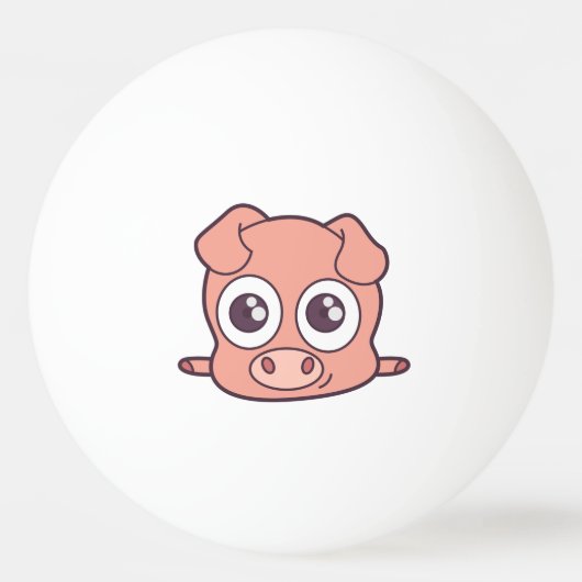 Schattige varken clipart pingpongbal (Achterkant)