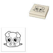 Schattige varken clipart rubberstempel (Gestempeld)