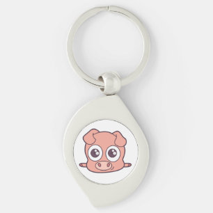 Schattige varken clipart sleutelhanger