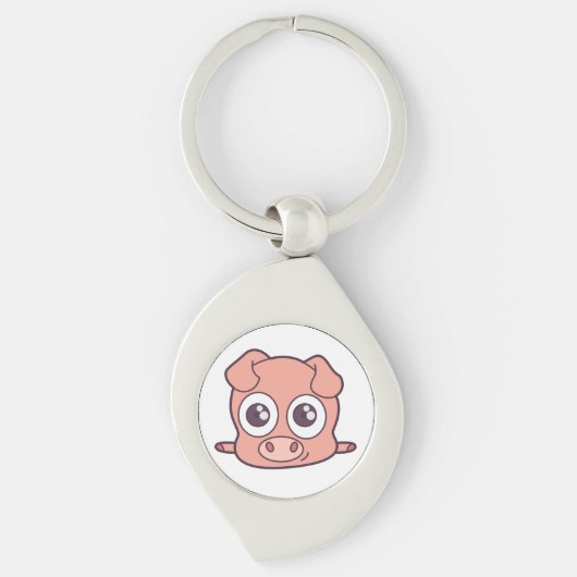 Schattige varken clipart sleutelhanger (Voorkant)