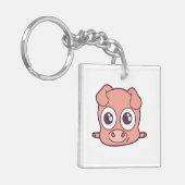 Schattige varken clipart sleutelhanger (Voorkant Links)