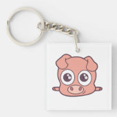 Schattige varken clipart sleutelhanger (Voorkant)