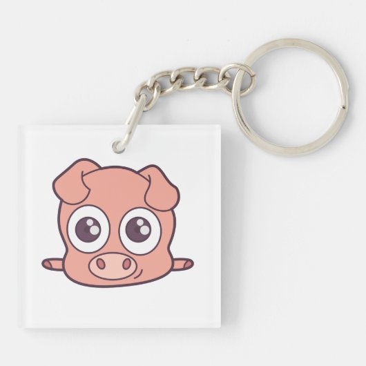 Schattige varken clipart sleutelhanger (Achterkant)