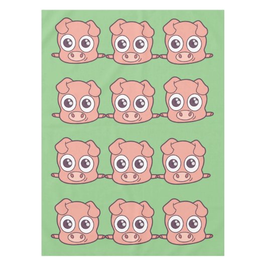 Schattige varken clipart tafelkleed (Voorkant)