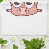 Schattige varken clipart theedoek (Gevouwen)