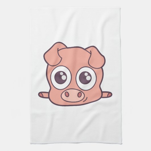 Schattige varken clipart theedoek (Verticaal)
