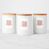 Schattige varken clipart voedselcontainer etiket (Flessen)