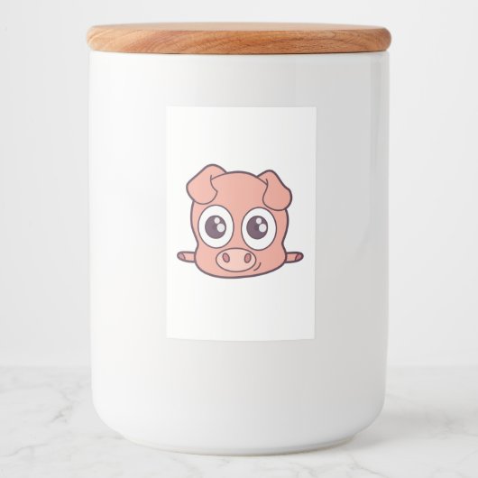 Schattige varken clipart voedselcontainer etiket (Voorkant)
