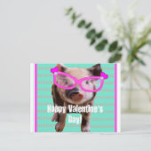 Schattige varken - Happy Valentijnsdag Feestdagenkaart (Staand voorkant)