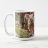Schattige varken in de bloementuin koffiemok (Links)