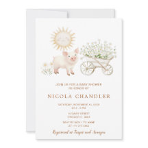 Schattige varken kruiwagen Baby shower