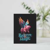Schattige Varken met Kleurrijke vleugels | Geloof Briefkaart (Staand voorkant)