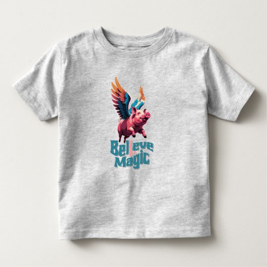 Schattige Varken met Kleurrijke vleugels | Geloof  Kinder Shirts (Voorkant)