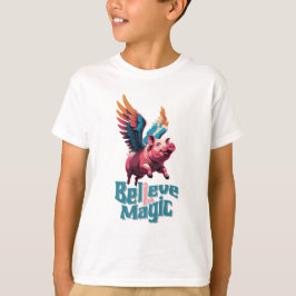 Schattige Varken met Kleurrijke vleugels | Geloof  T-shirt