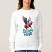 Schattige Varken met Kleurrijke vleugels | Geloof  Trui (Voorkant)