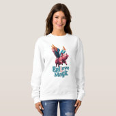 Schattige Varken met Kleurrijke vleugels | Geloof  Trui (Voorkant volledig)