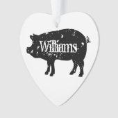 Schattige varken silhouet aangepaste kerst ornamen ornament (voorkant)