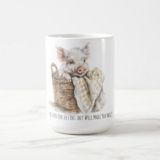 Schattige varkens vliegen misschien niet, maar ze  koffiemok