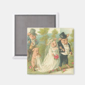 Schattige varkensbride en Groom Magnet (Voorkant / Achterkant)