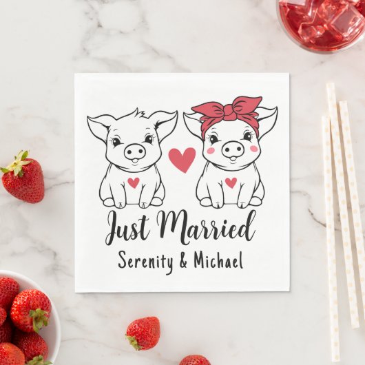 Schattige Varkensland bruiloft Boerderij net getro Servet (Insitu)