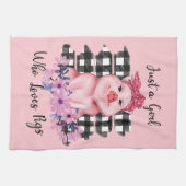 schattige varkensliefhebber theedoek (Horizontaal)