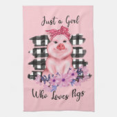 schattige varkensliefhebber theedoek (Verticaal)