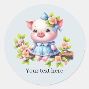 Schattige varkensliefhebbers aanpasbaar  ronde sticker