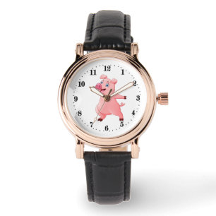 schattige varkensliefhebbers horloge
