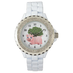 schattige varkensliefhebbers horloge