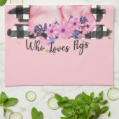 schattige varkensliefhebbers - keukenhanddoek (Gevouwen)