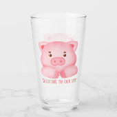 schattige varkensliefhebbers verwelkomen tekst glas (Voorkant)