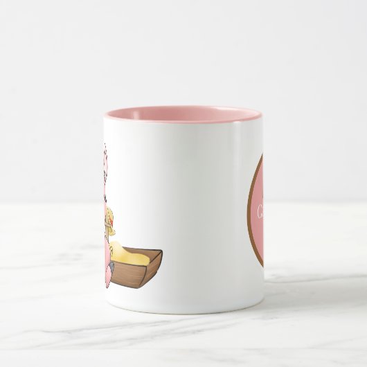 schattige varkensliefhebbers voegen Mok monogram t (Midden)