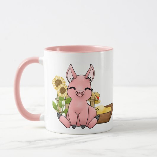 schattige varkensliefhebbers voegen Mok monogram t (Links)