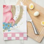 schattige varkensliefhebbers voegen tekst toe theedoek (Quarter Fold)