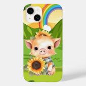 schattige varkensliefhebbers zonnebloem Case-Mate iPhone case (Achterkant)