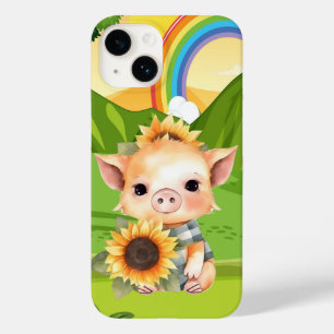 schattige varkensliefhebbers zonnebloem Case-Mate iPhone 14 hoesje
