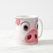 Schattige Varkensroze neus Dierengezicht Koffiemok (Voorkant rechts)