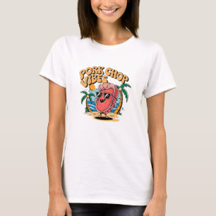Schattige varkensvlees chop-thema graphics t-shirt