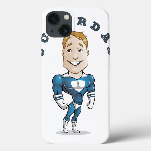 Schattige Vector Cartoon Superpapa Case-Mate iPhone Case (Achterkant)