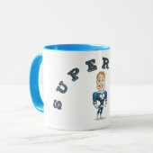 Schattige Vector Cartoon Superpapa Mok (Voorkant links)