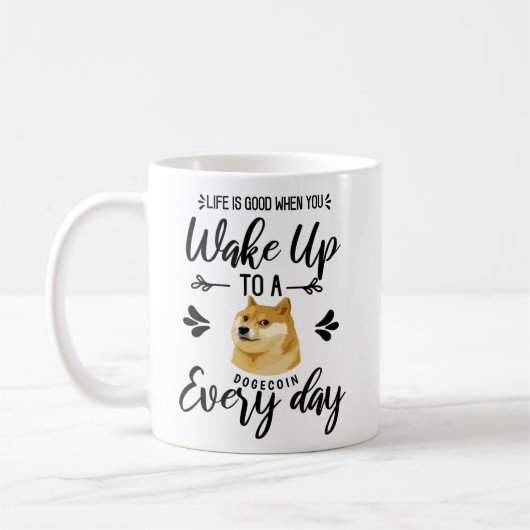 Schattige veel wow! Dogecoin Meme Hold Koffiemok (Links)
