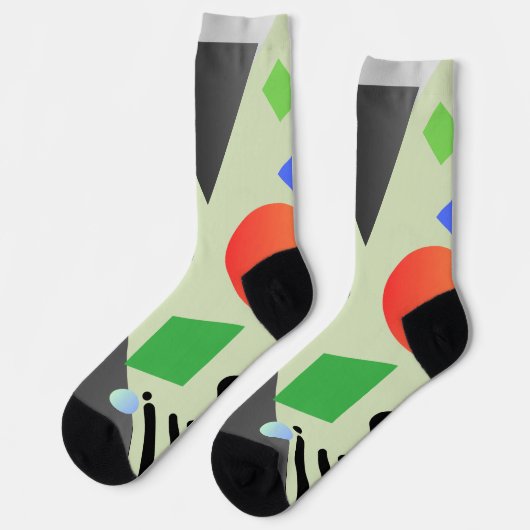 Schattige veelkleurig abstract patroon Modern desi Sokken (Links)